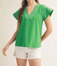 Jodifl Women's Slow Down Top in green - women's shirt - alternate view