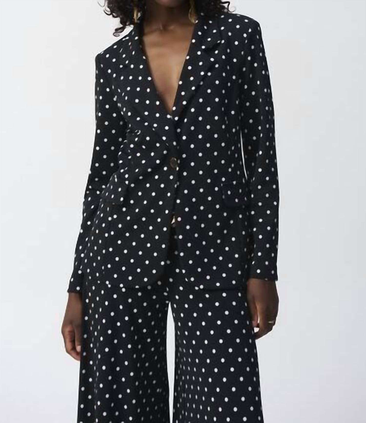 Joseph Ribkoff - Dot Print Boxy Blazer