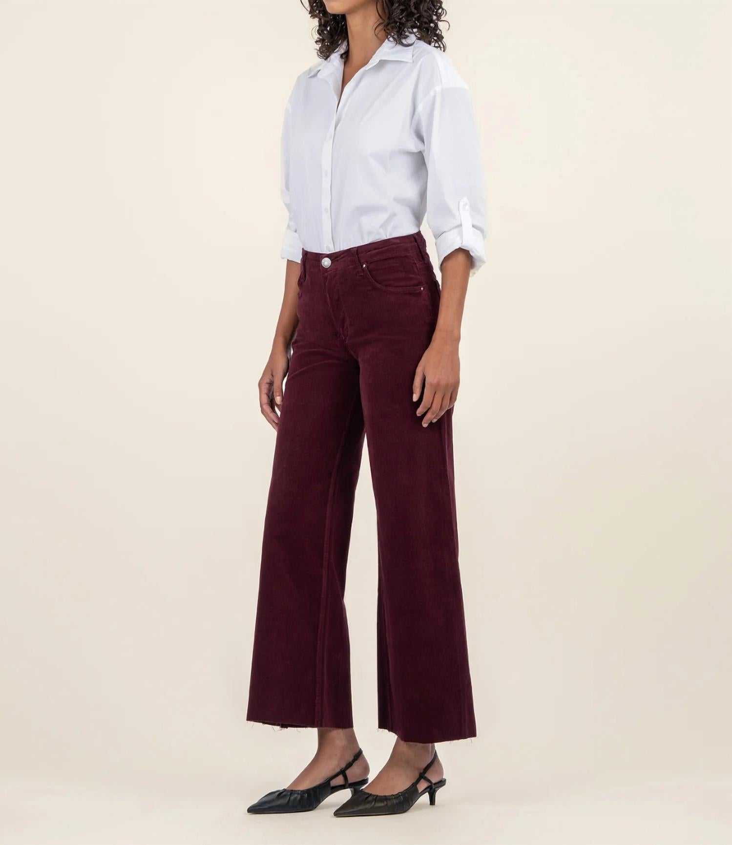 Kut From The Kloth - Meg High Rise Wide Leg Raw Hem Pants