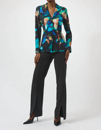 Joseph Ribkoff - Abstract Print Long Sleeves Fitted Blazer