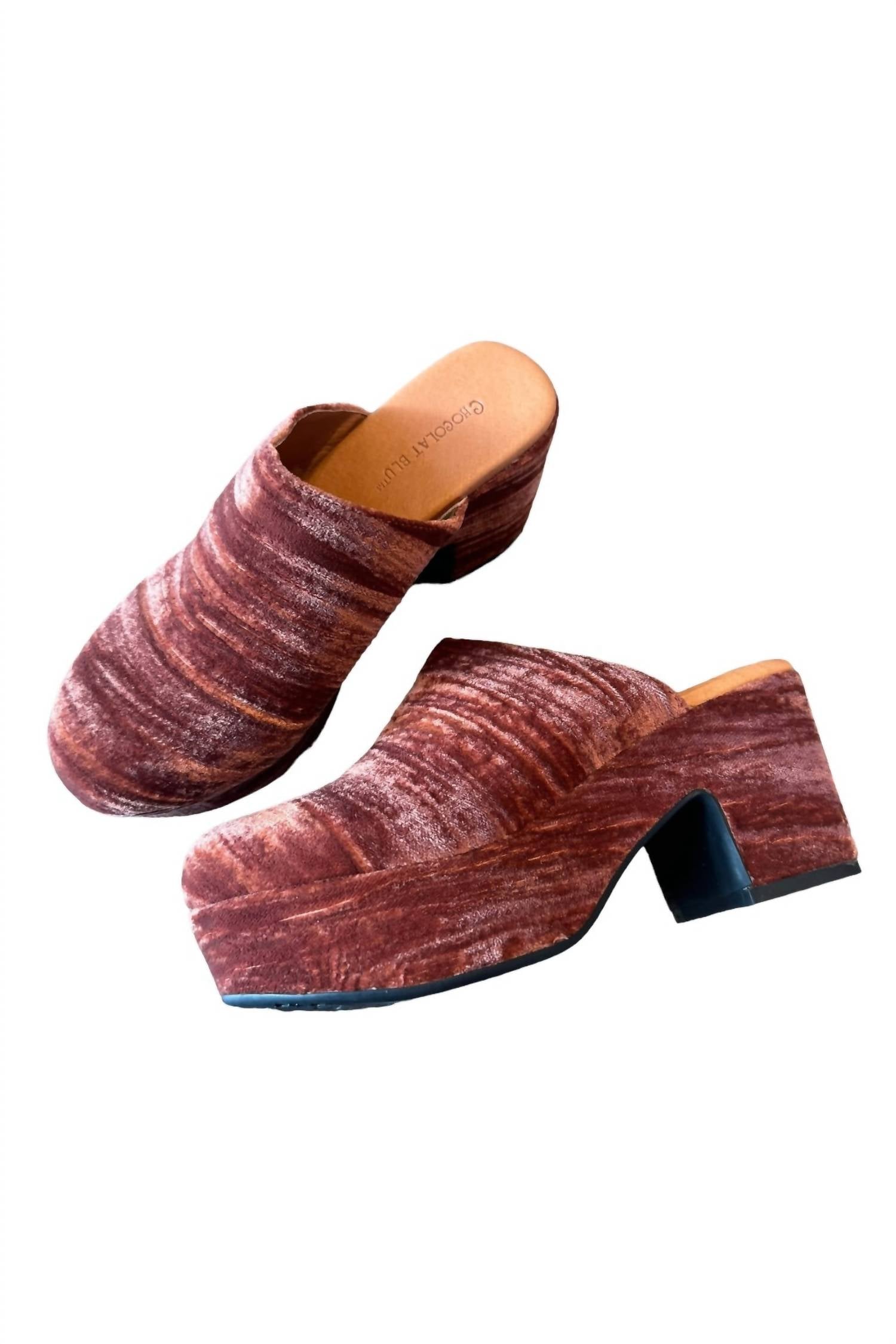 Chocolat Blu - Women's Ginette Velvet Upper Clog