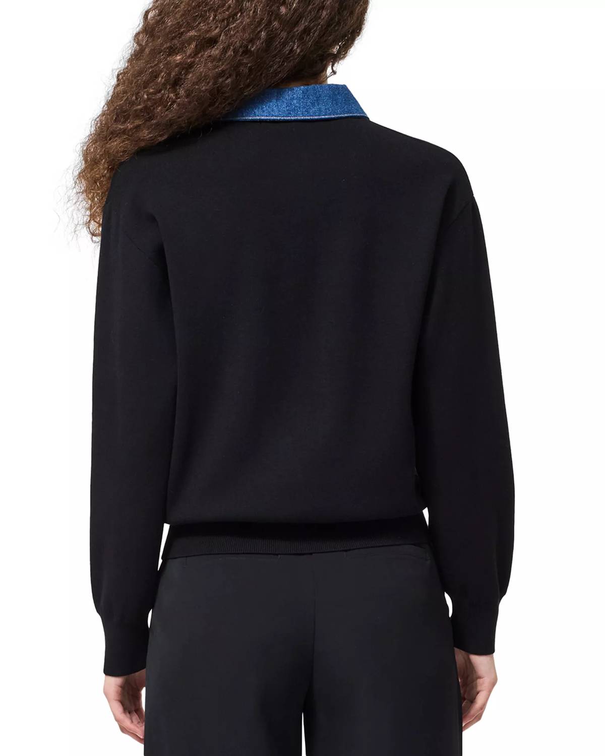 FRENCH CONNECTION Denim Knit Sweater in black - women's sweater - detail view