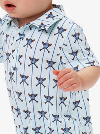 Rufflebutts - Batter Up Baseball Performance Polo Romper