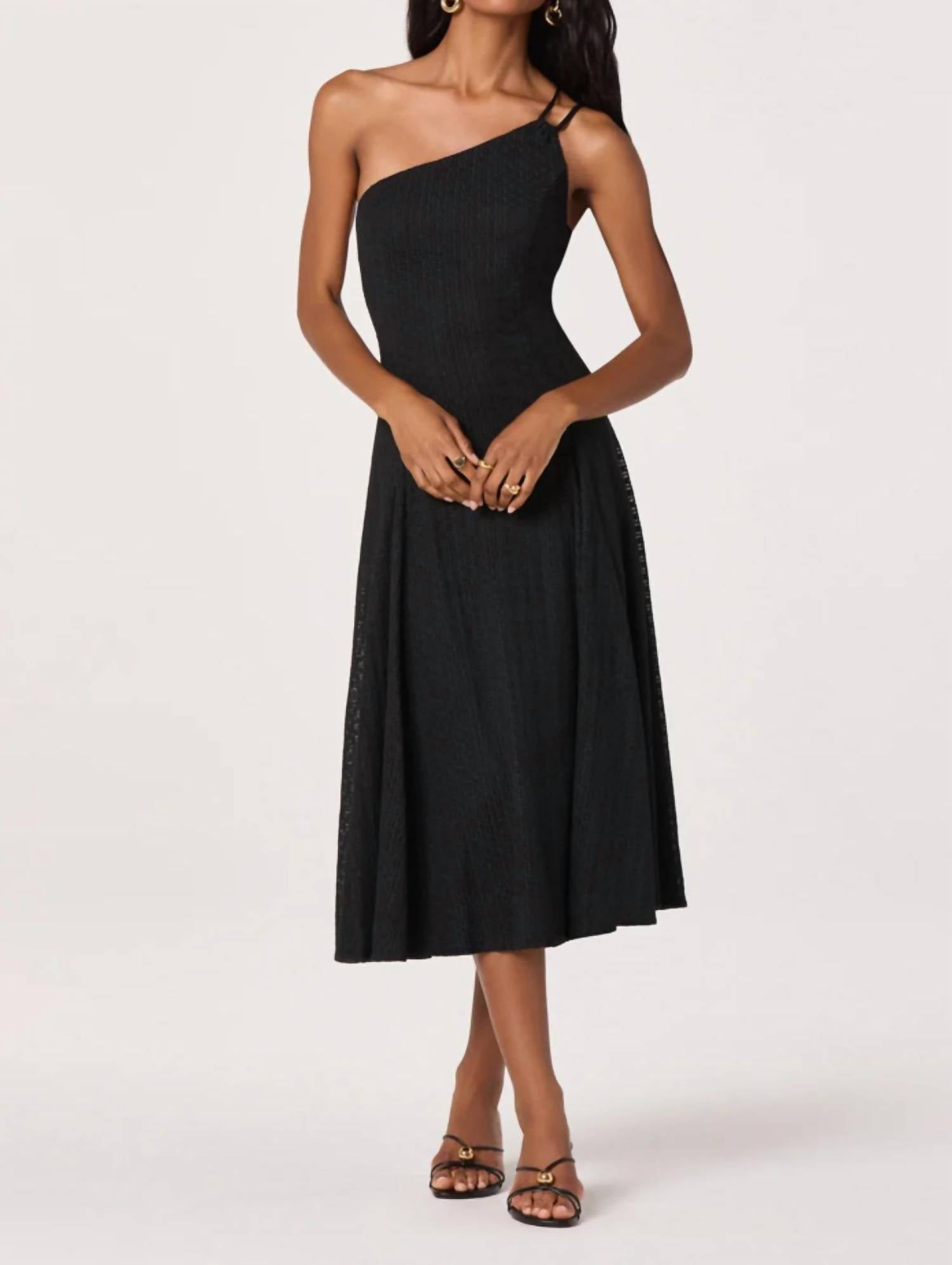 Astr - Nola One-shoulder Knit Midi Dress