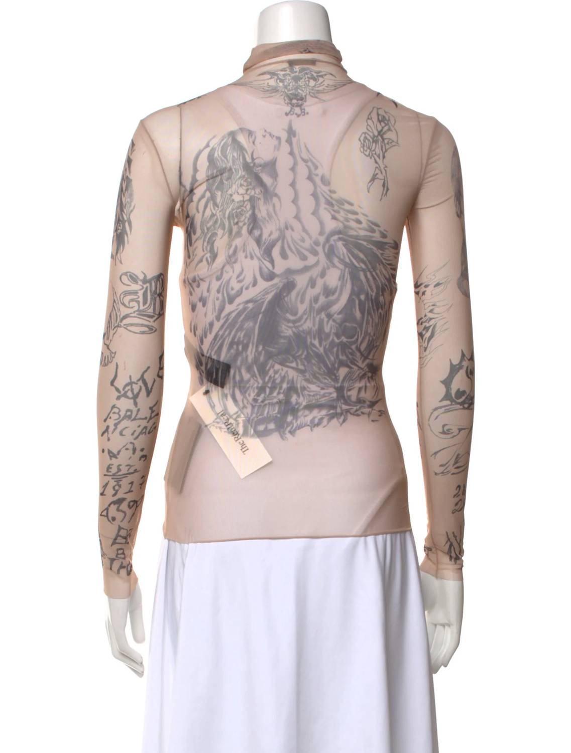 Balenciaga - Pre-loved Women's Underlay Lace Long Sleeve Top