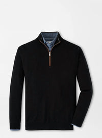 Peter Millar - Men's Autumn Crest Suede Trim 1/4 Zip Sweater