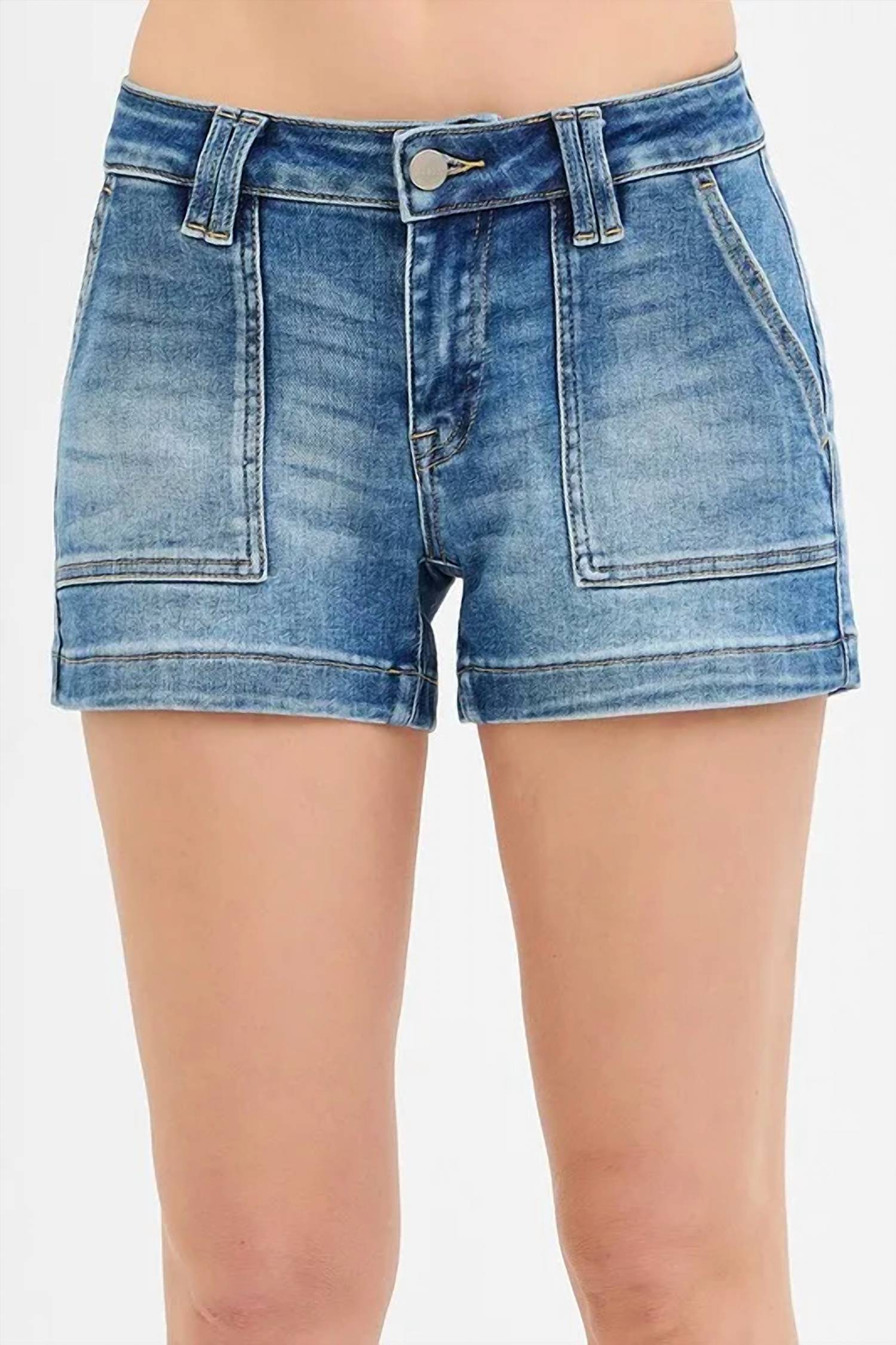 Risen - Low Rise Patched Pocket Shorts