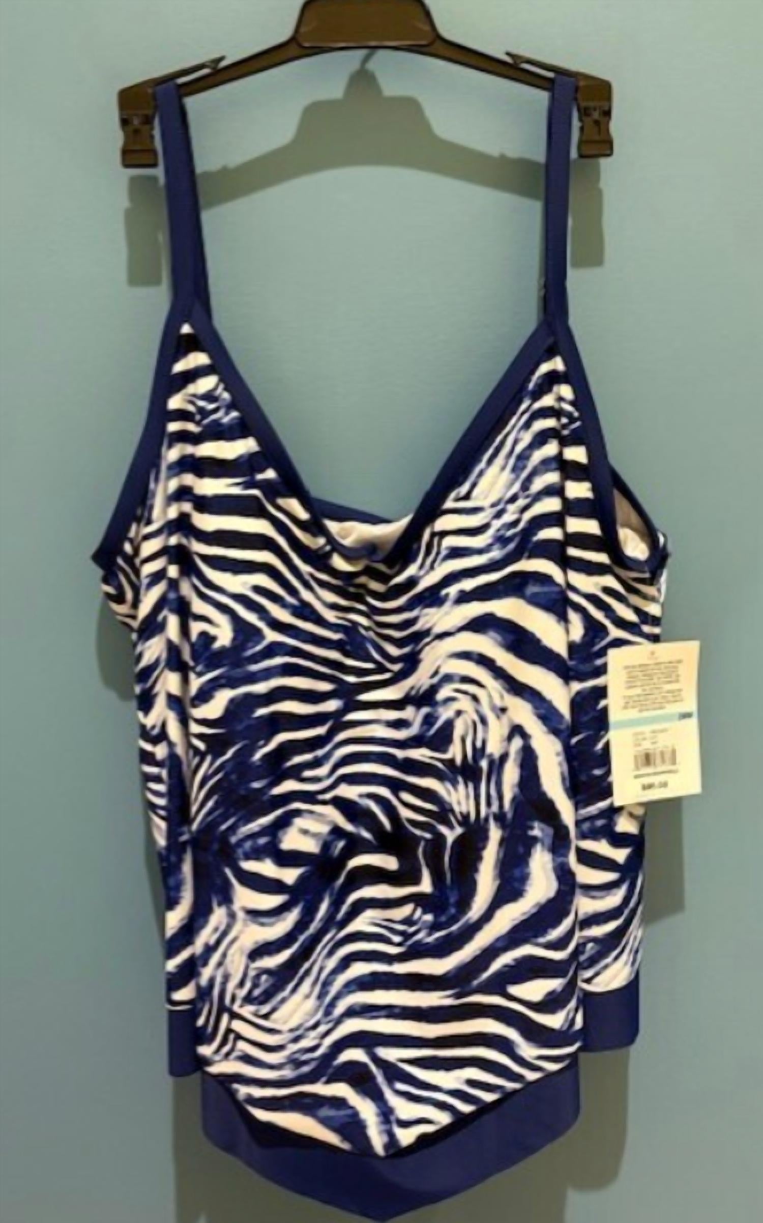 Maxine Of Hollywood - Women's V Neck Faux Side Tie Tankini