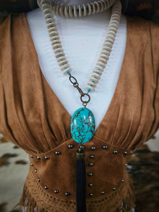 Keep It Gypsy - Bone Bead Statement Necklace
