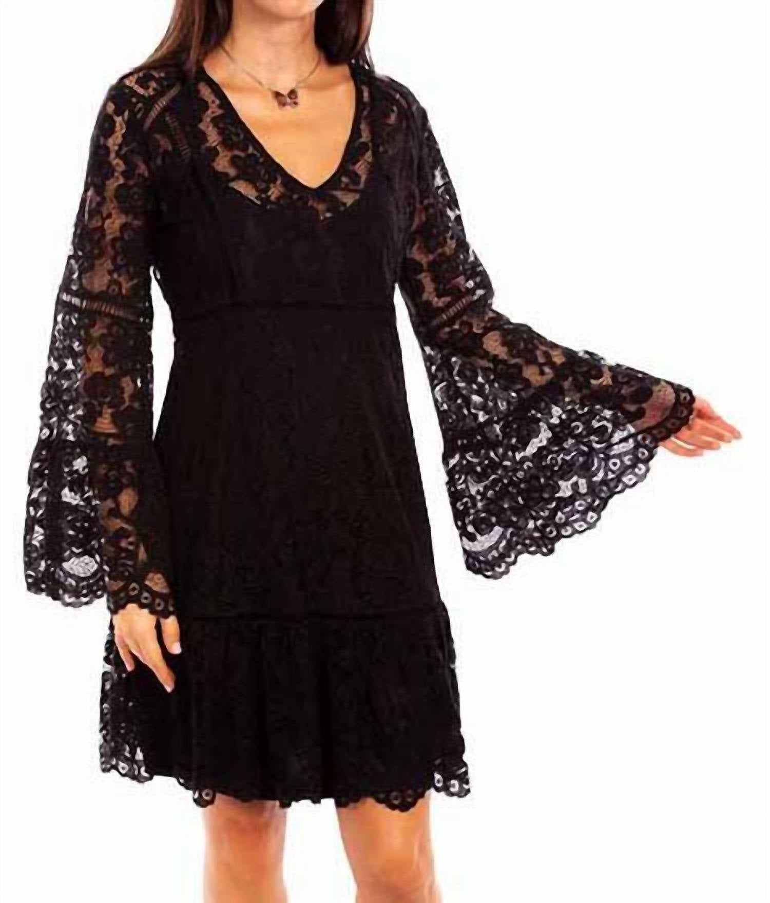 Scully - Lace Long Sleeve Mini Dress