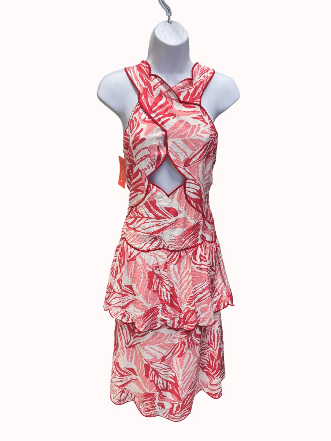 Fate - Tropical Print Cutout Halter Dress