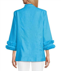 Multiples - 3/4 Sleeve Stand Collar Double Button Jacket