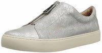 Frye Women's Lena Low Zip Sneaker in silver - women's sneaker - detail view