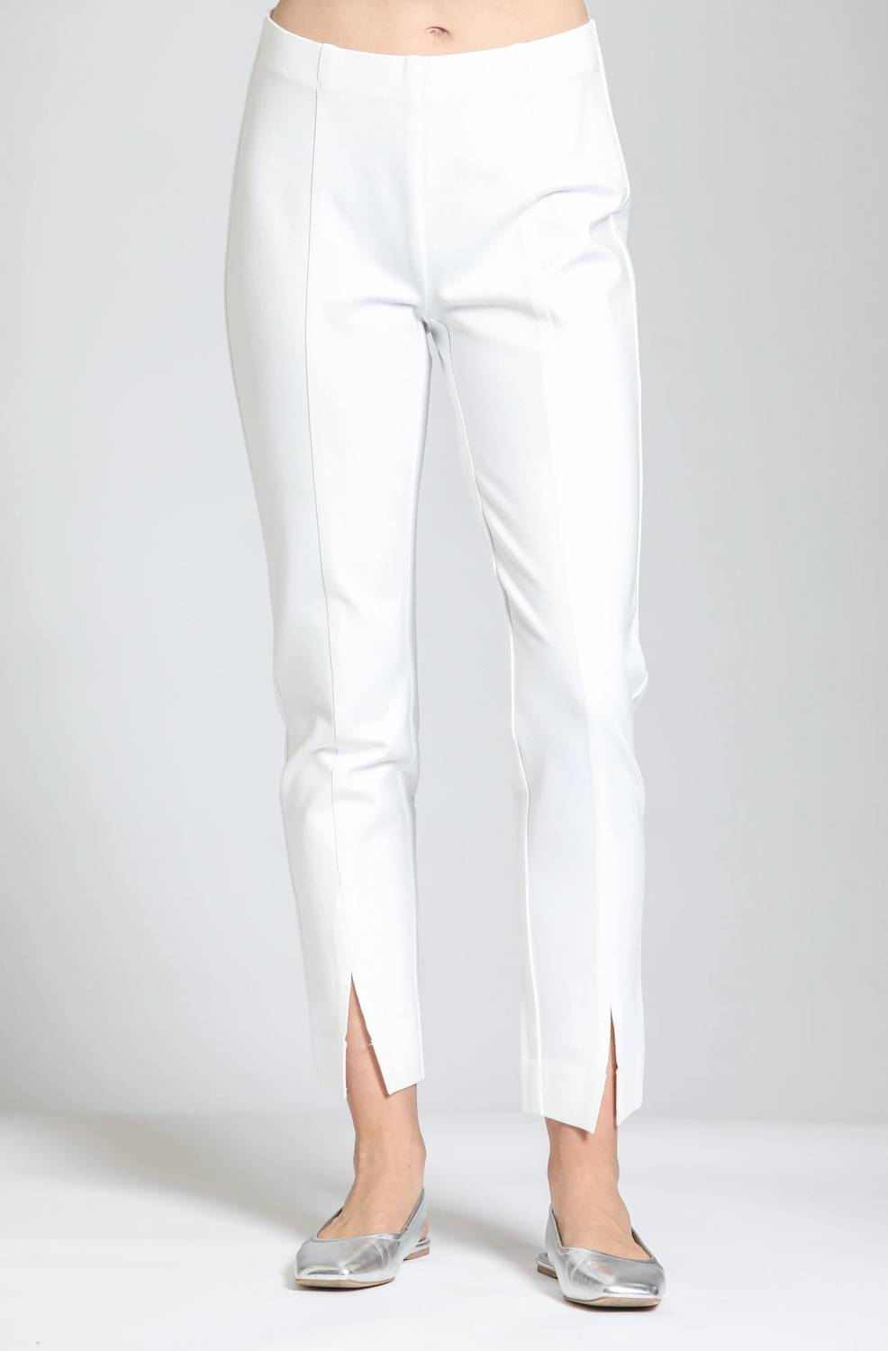 Apny - Pull-on Ponte Pant With Split Hem