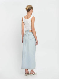 KIVARI Zoya Skirt in pale indigo - women's skirt - detail view
