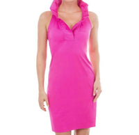 Gretchen Scott - RUFFLE NECK SOLID JERSEY SLEEVELESS DRESS
