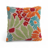 Creative Co-Op - Vibrant Square Tufted Floral Throw Pillow
