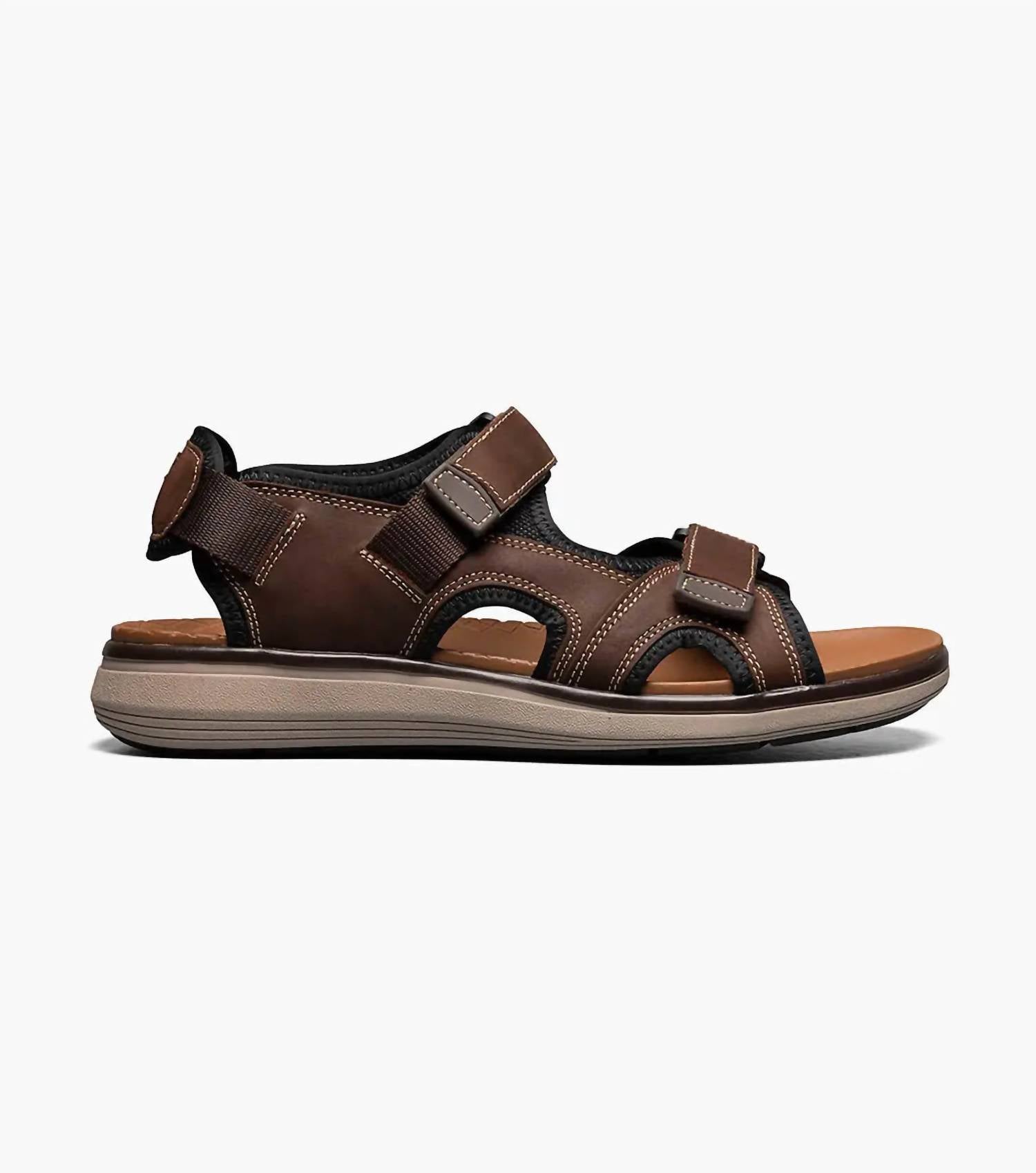 Florsheim Men's Venture River Sandals in brown - women's sandal - detail view