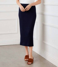 Karen Kane - Ribbed Side-Slit Midi Skirt