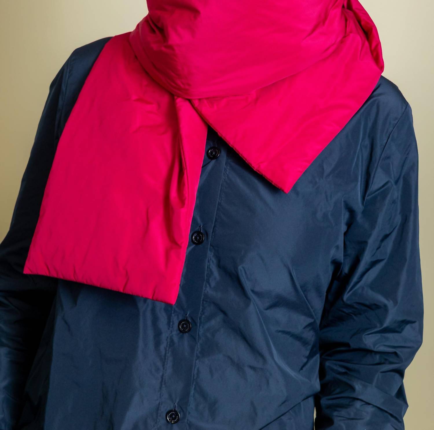 Katharina Hovman Long Puffy Scarf in cranberry - women's scarf