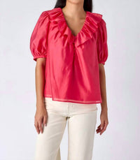 Crosby By Mollie Burch - Violet Puff Sleeves Top