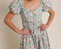 Moon River - Wildflower Basque Waist Dress