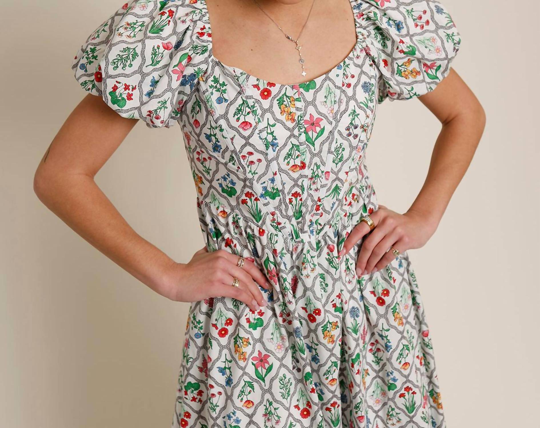 Moon River - Wildflower Basque Waist Dress