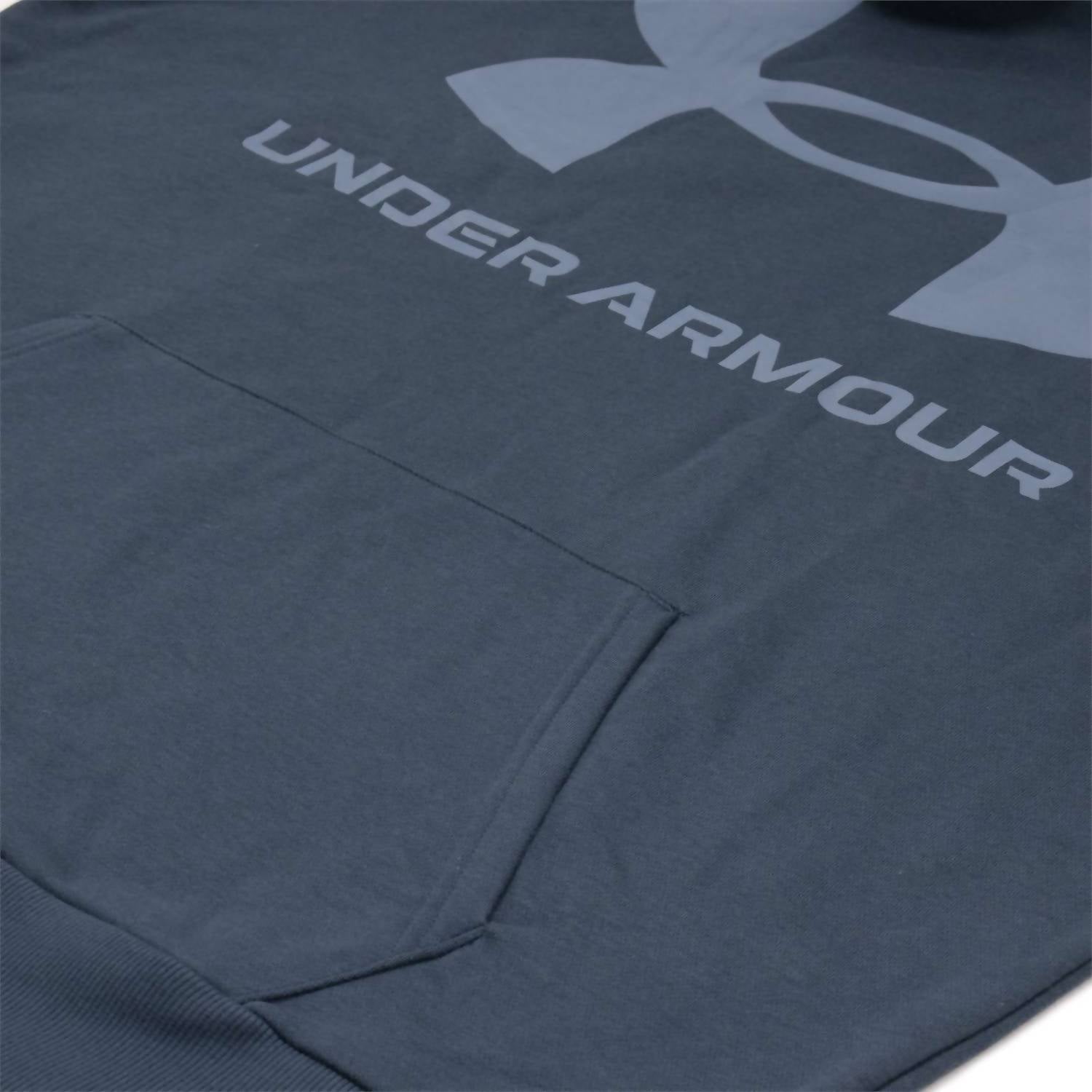 UNDER ARMOUR Men's Rival Fleece Big Logo Hoodie in blue note - men's shirt - alternate view