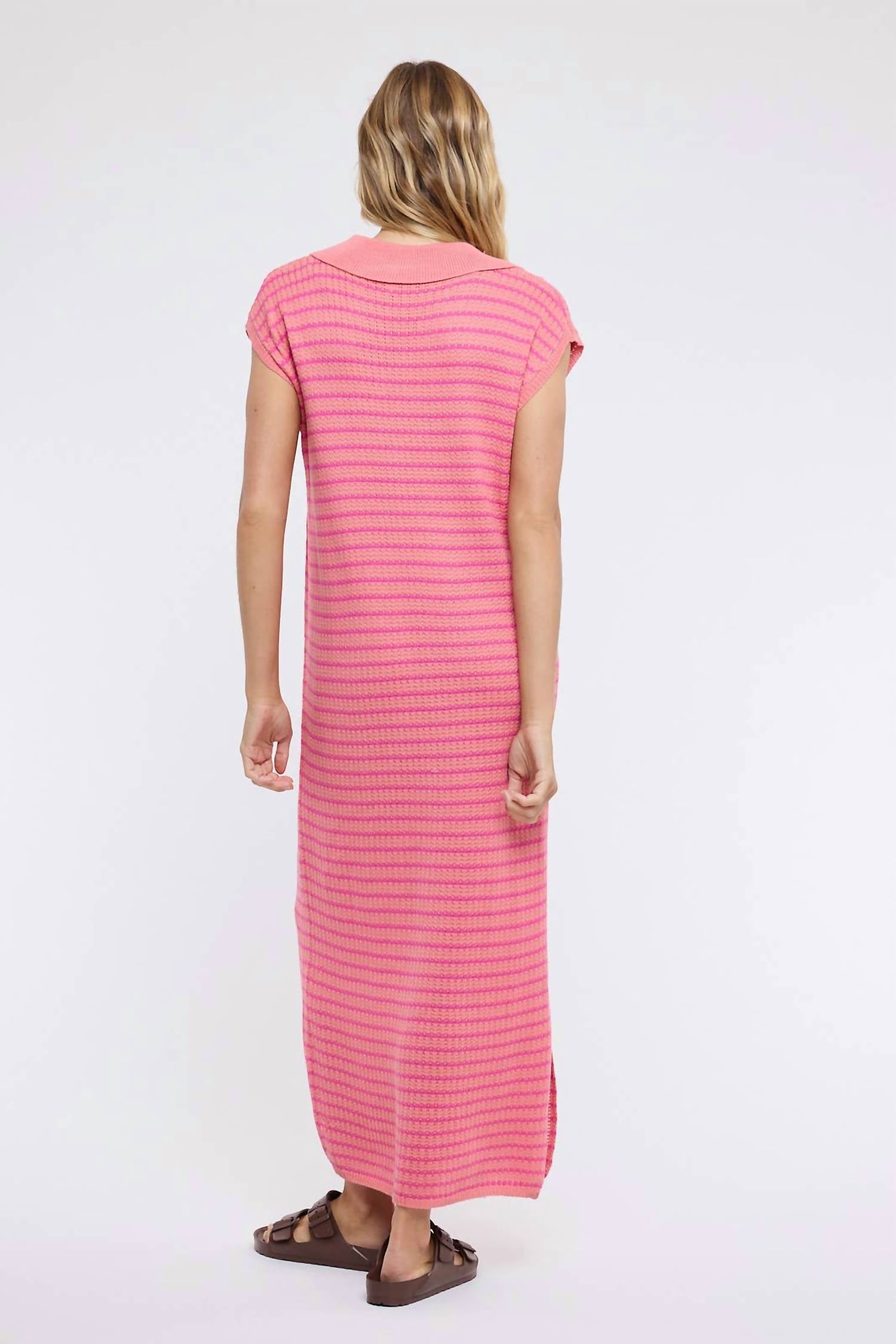 Wishlist - Short Sleeve Stripe Midi Dress