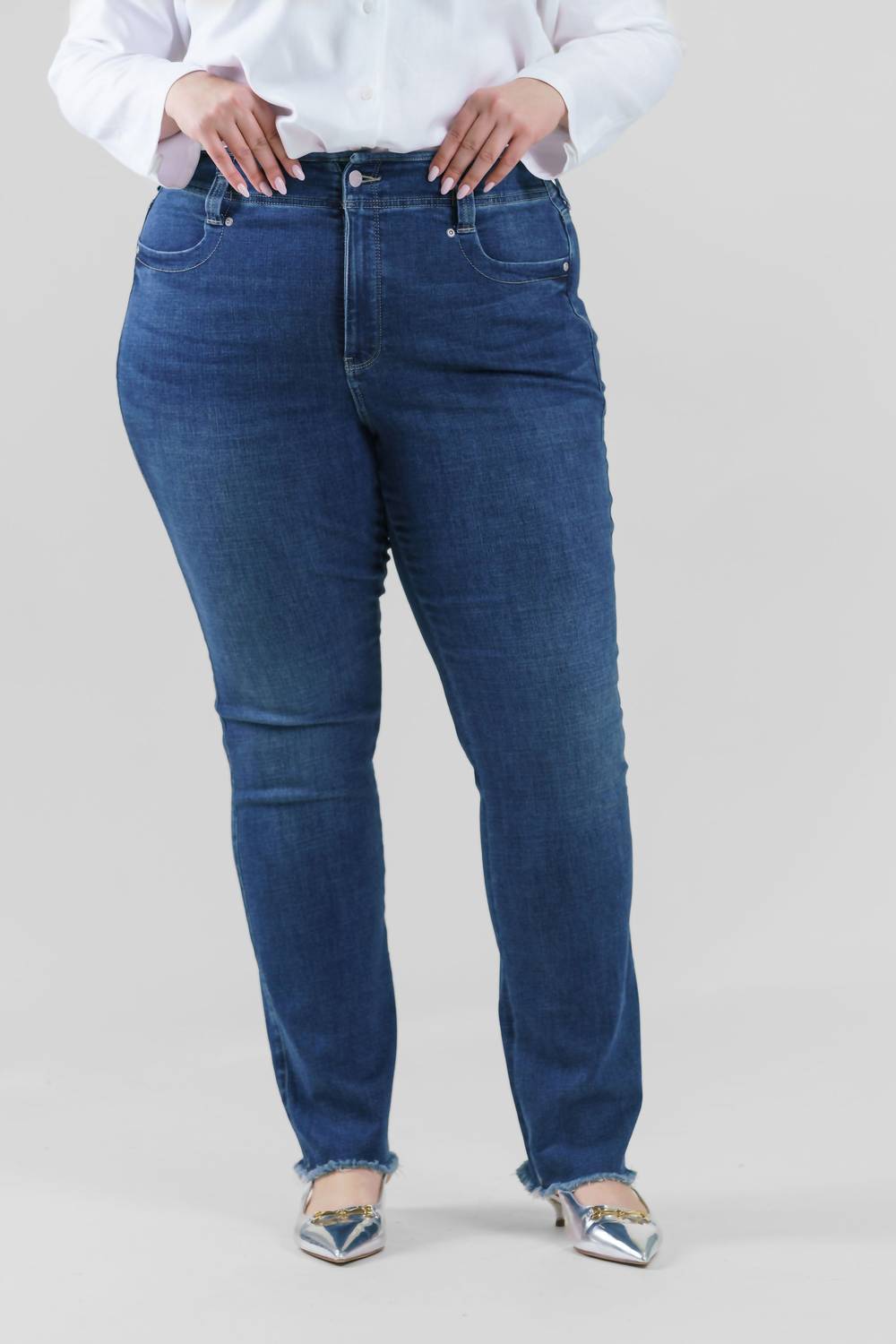 Nydj - Plus - Marilyn High Rise Straight Leg With Frayed Hem