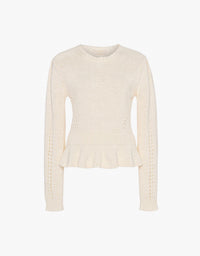 Ulla Johnson - Aurelie Long Sleeve Peplum Pullover Sweater