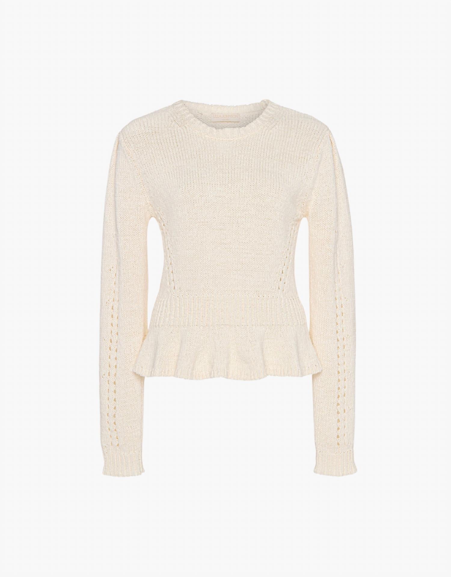 Ulla Johnson - Aurelie Long Sleeve Peplum Pullover Sweater