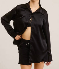 Mimosa - Satin Button Down Blouse