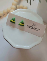 Harper Klay Co. - Women's Elf Hat Polymer Clay Stud Earrings