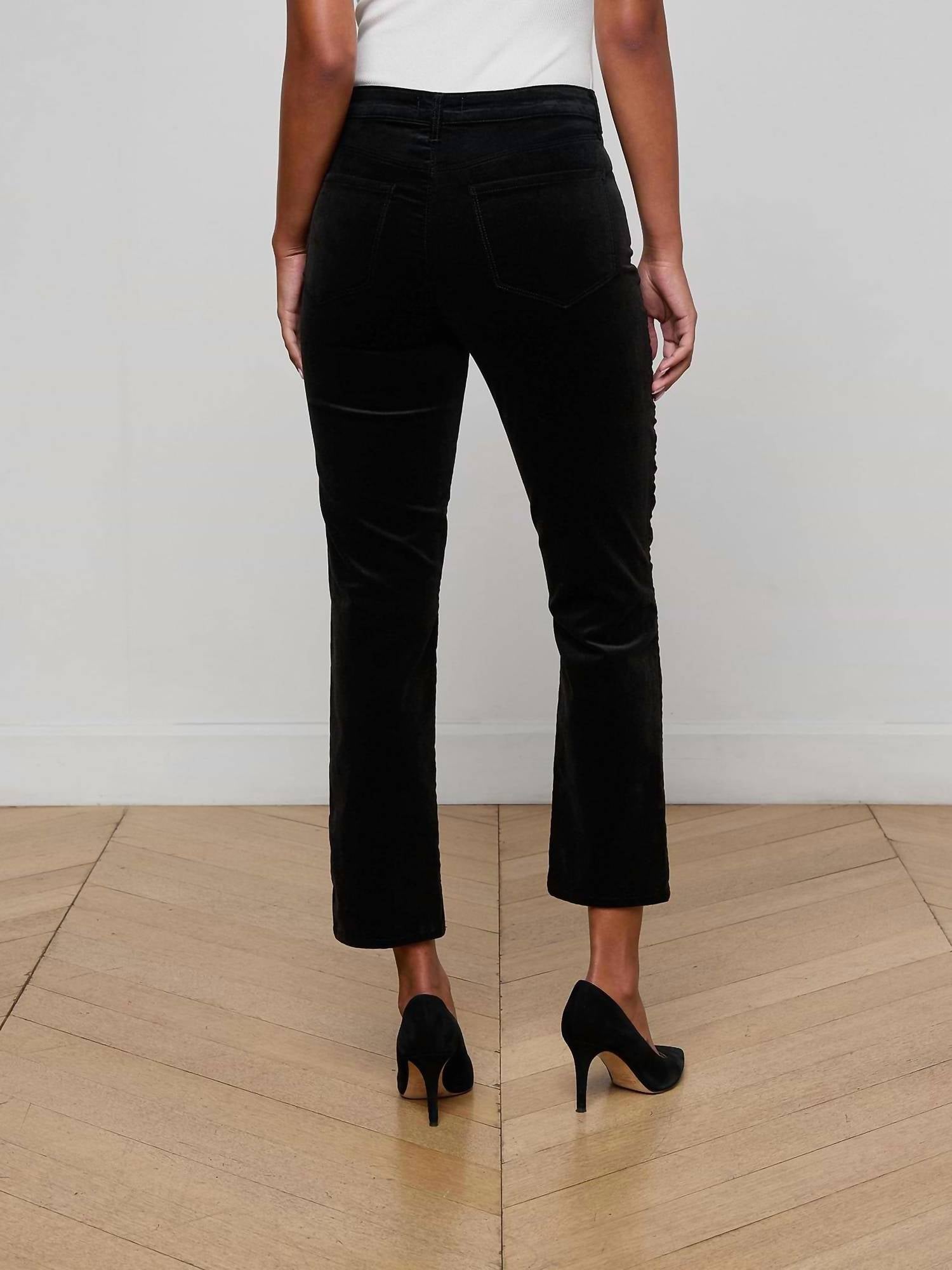 L'Agence - Celestia High Rise Velvet Slim Pant