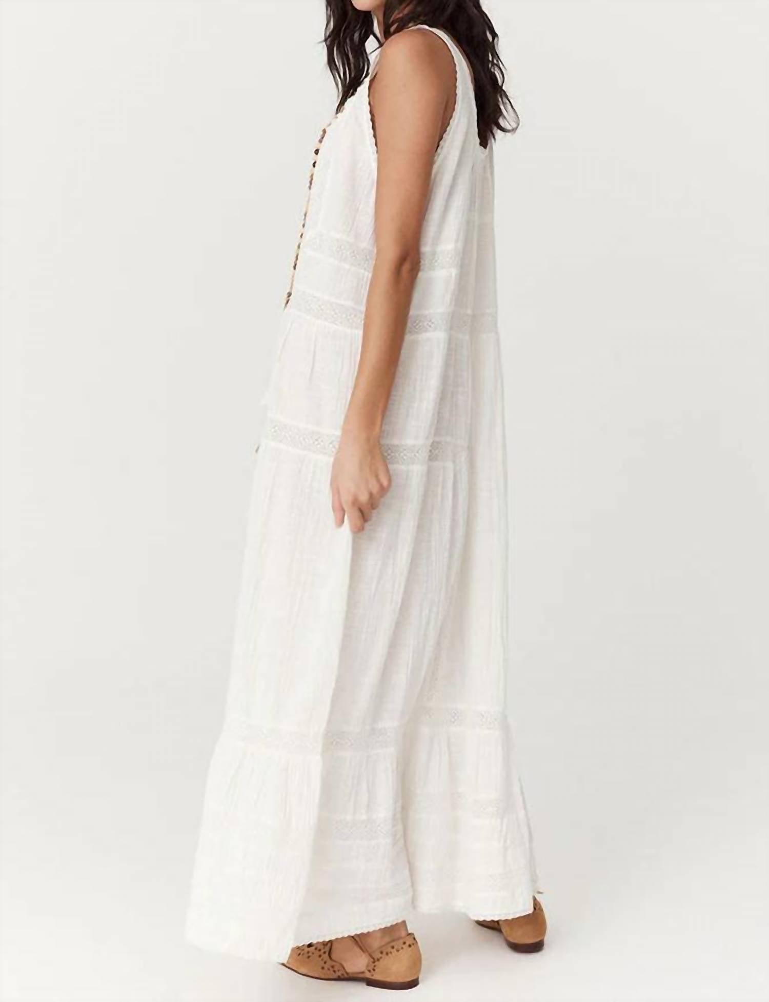 SPELL Serendipity Lace Sundress in jasmine - women's dress - detail view