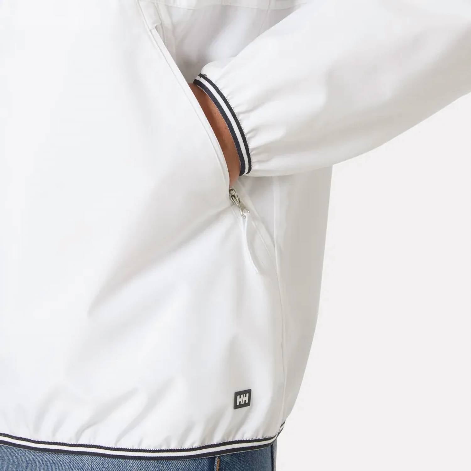 Helly Hansen Koster Rain Jacket in white - women's jacket - detail view