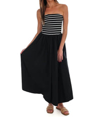 Hyfve - Women's Wanna Know Striped Strapless Midi Dress
