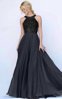 Sherri Hill - Beaded Bodice Chiffon Gown
