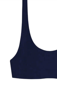 Jade Swim Women's Round Edges Bikini Top in navy - women's swimwear - detail view
