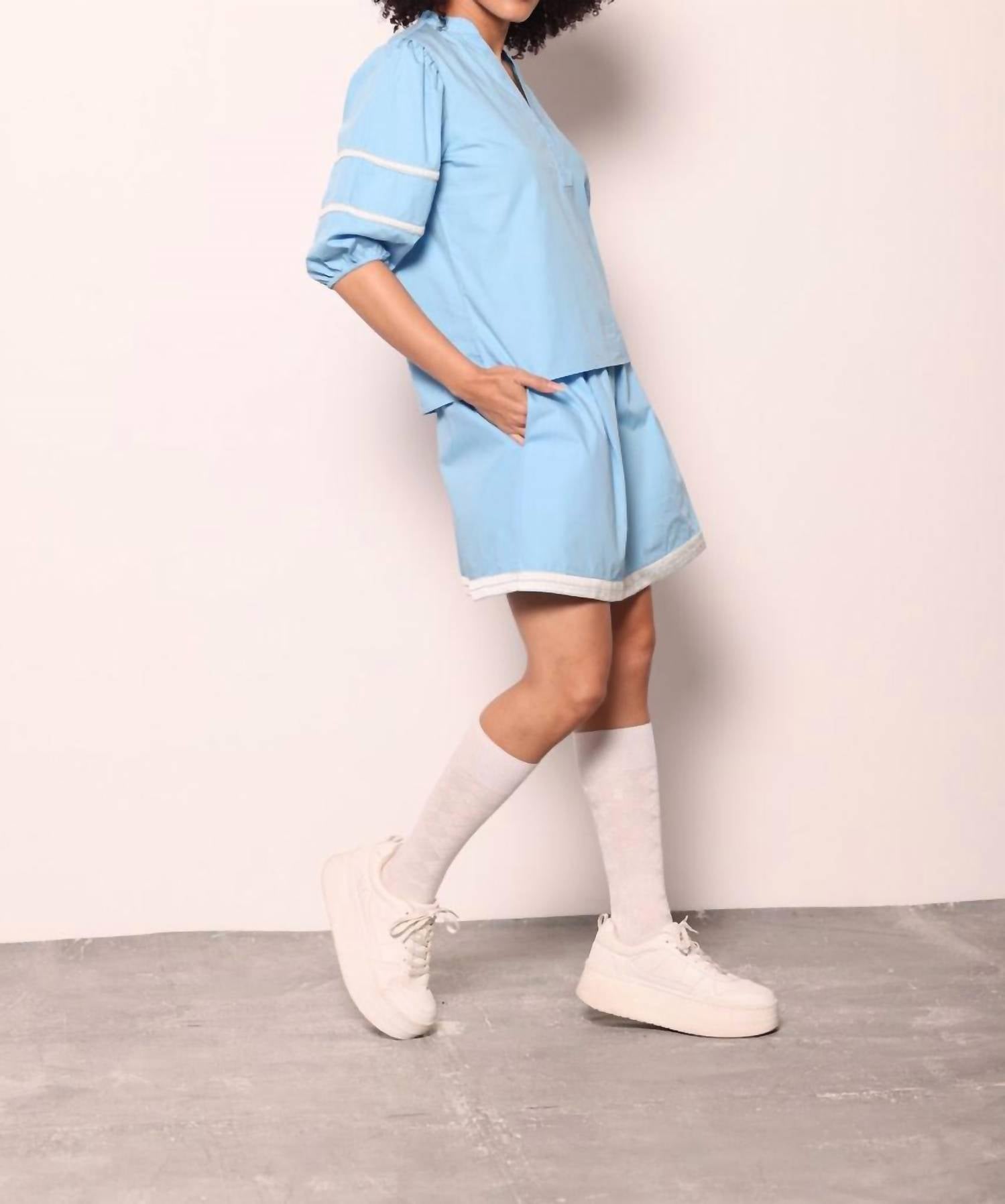 maude vivante Noah Top in carolina blue - women's blouse - view 5