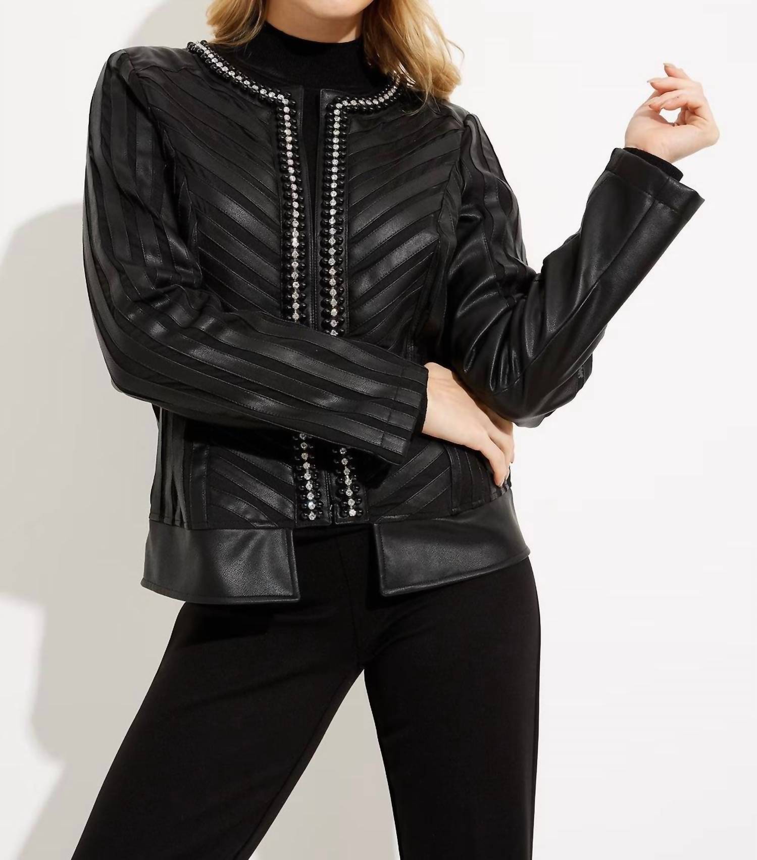 Joseph Ribkoff - Studded Collarless Jacket