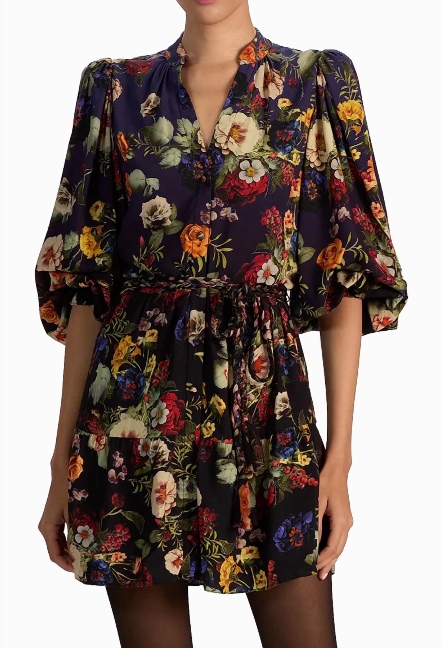 Alice + Olivia - Antonette Long Sleeve Button Front Mini Dress