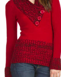 Papillon - Crossover Collar With Buttons Sweater