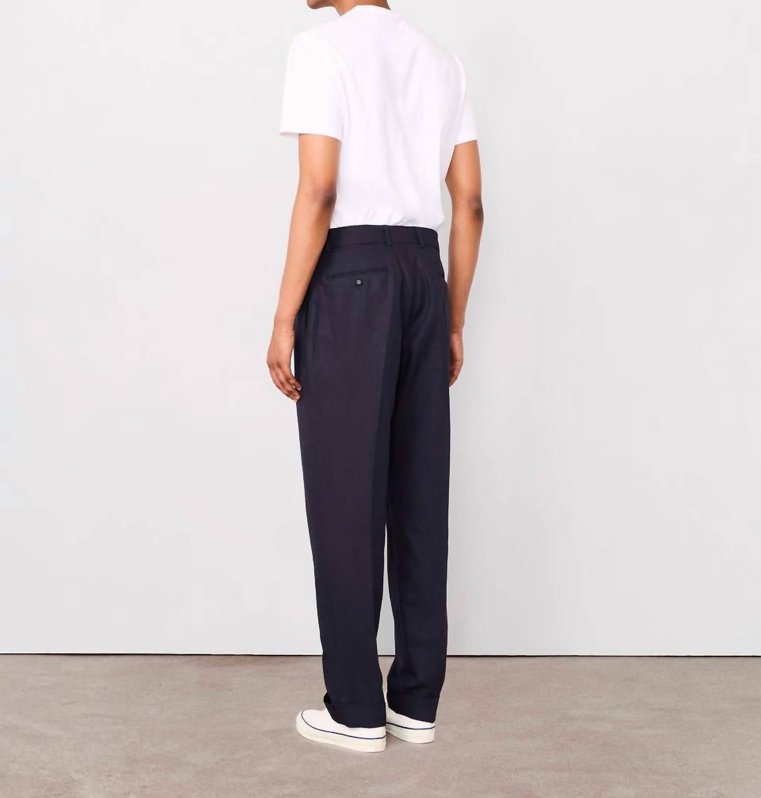 Officine Générale Hugo Pants in navy ink - men's pants - detail view