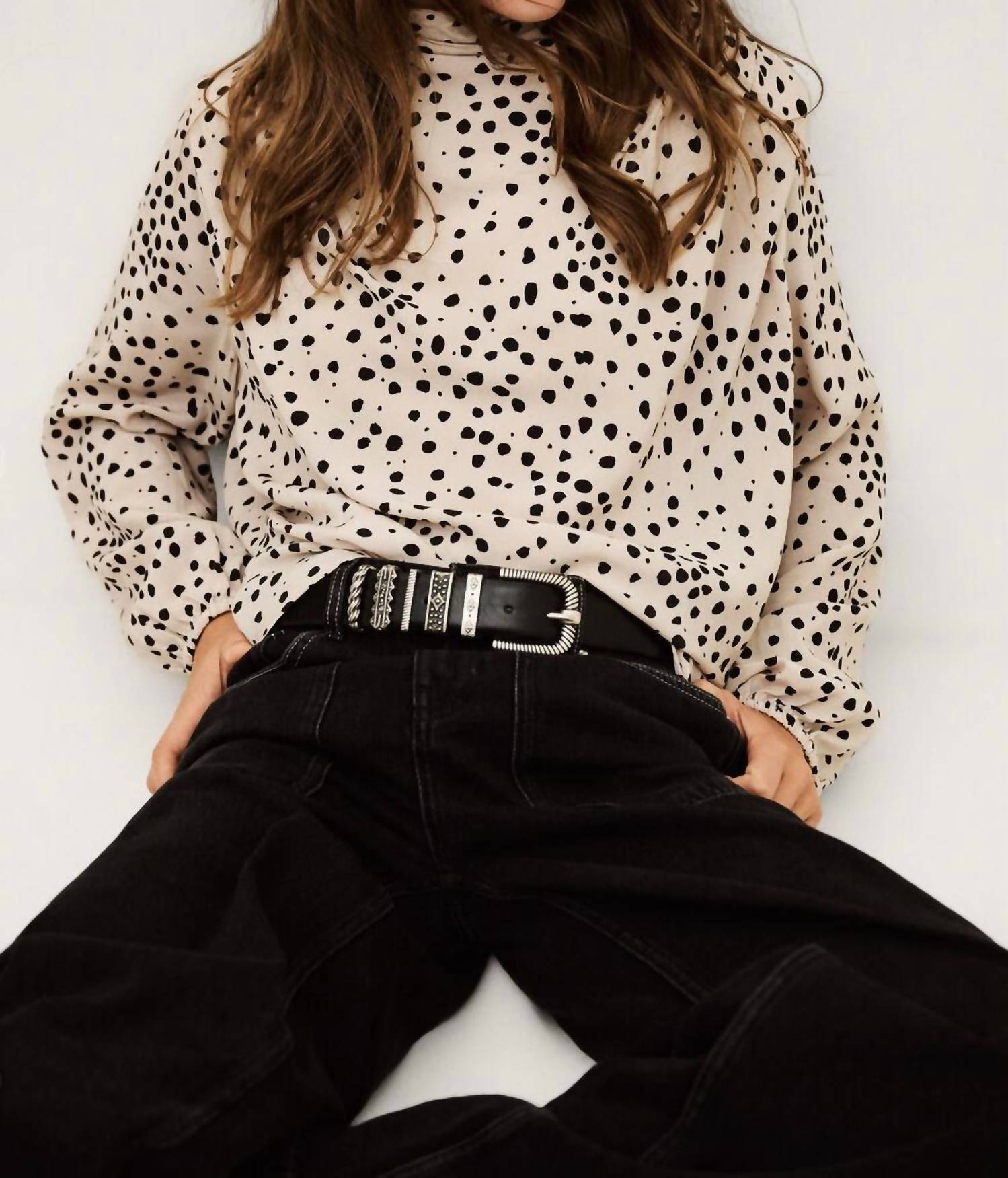 ba&sh Delphine Long-sleeved Top in ecru - women's blouse - view 4