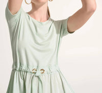 Joseph Ribkoff - Drawstring Waist Maxi Fit & Flare Dress