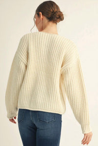 Jodifl Front Button Cardigan in cream - women's cardigan - detail view