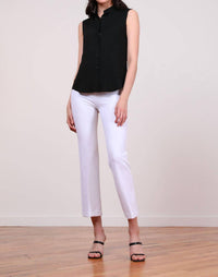 Avenue Montaigne Leo Flare Cut Pants in jacquard white - women's pants - detail view