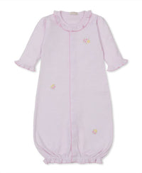 Kissy Kissy - Girl's Lemon Blossoms Hand Embroidered Stripe Convertible Gown